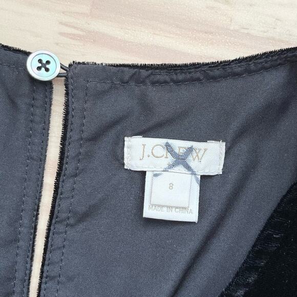 J.Crew Drapey Black Velvet Peplum Sleeveless Tank Top, Size‎ 8 - Picture 4 of 10